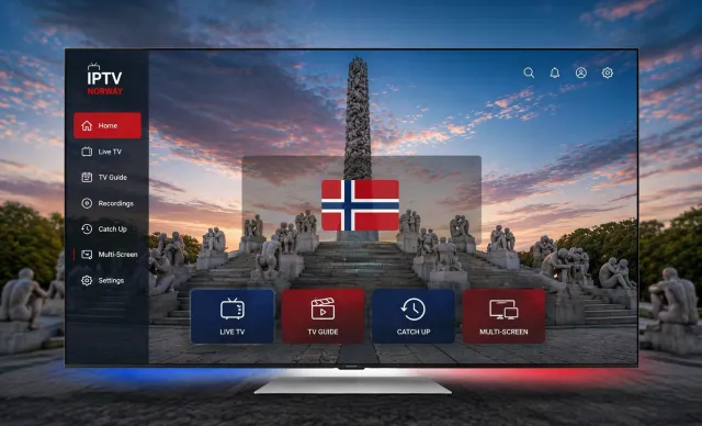 Hovedillustrasjon for 2026-guiden til å velge et IPTV-abonnement i Norge.